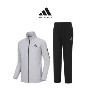 아디다스 컴뱃스포츠 마샬아츠 초경량 에어쿨링 트레이닝 세트 TR 140JS GR(그레이) 남녀 여름용 슬림핏