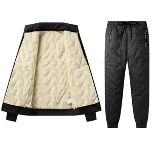 겨울 남녀 융털 기모 상하 세트 오버핏 누빔 패딩 바지 따뜻한 보온 트레이닝복