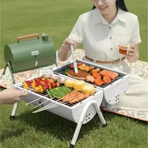 집에서 숯불구이 바베큐그릴 훈제박스 숯통 훈연기 가정용 미니화로