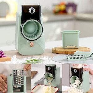 리빙톤 돌돌이 회전 전동 채칼 만능 무선충전식 슬라이서 채썰기 무채 당근 야채 오이 양배추