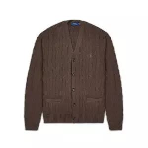 [폴로][ 7]케이블 니트 코튼 카디건-브라운 136152051