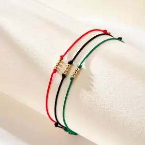 [비앤비골드] 당일발송 14K 미니 골드 3볼 실크끈 실팔찌 3종 모음