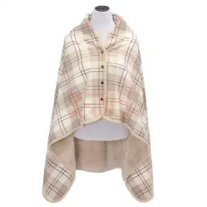 똑딱 망토 담요 100x140cm 브라운 레드 귀여운무릎담요 감성캠핑