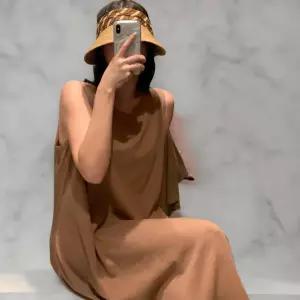 여성 A라인 큰사이즈 등원복 편안한 민소매 롱드레스