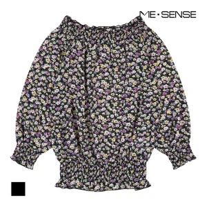 [미센스] 꽃패턴 스모크밴딩 블라우스_MB44BLMD04Z