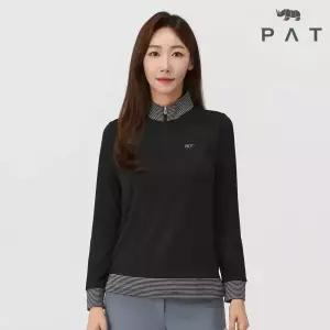 [PAT 여성] 코트나 배색 반집업 티셔츠_1J85432