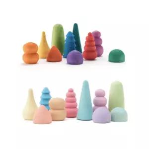 오카모라 스몰 포레스트 트리 10피스 발도르프 원목 블럭 유아 교육 교구 완구 유치원 장난감 아기 선물