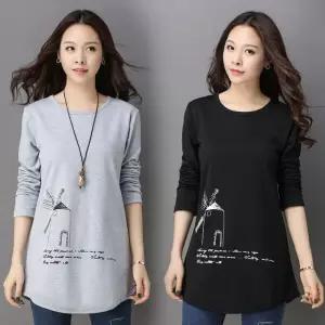 여성 긴팔티셔츠 순면 라운드넥 기본티 가을 봄 데일리룩