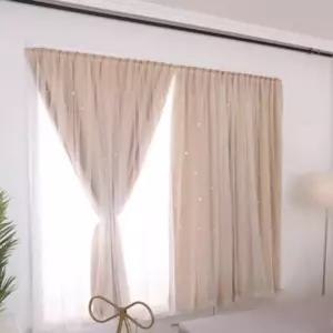 붙이는 펀칭 암막커튼 별모양 창문용  무타공 거실 인테리어 파티룸 빛차단 커튼