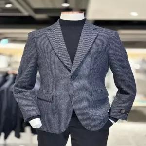 [레노마] RRDIBJ92A 25 신상 가을겨울 네이비 하운드체크 울스판 슬림 캐주얼 자켓