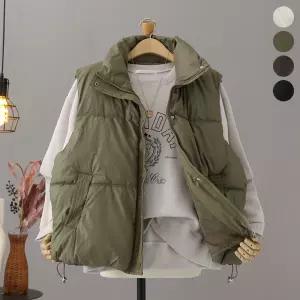 [모노시크] 첼리프 하이넥 매트 스트링 패딩 조끼_MNCS413