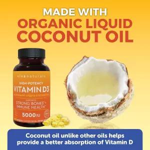 비바 내추럴스 비타민 D3 5000 IU 소프트젤 125mcg 360 소프트젤 고함량