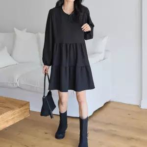 캉캉 셔링 미니원피스 스판 무지 A라인 여성 빅사이즈