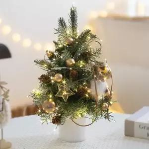 [텐바이텐]크리스마스 미니트리 화분 완제품 귀여운 골드 하프 35cm 장식