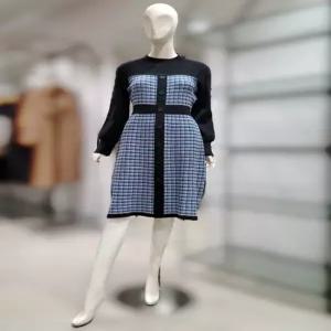 [SI] SI체크 퍼프소매 슬림 니트 원피스SJOCX29520