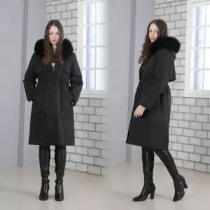 03사가폭스후드털 천연밍크야상코트