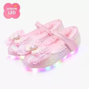 [키펀트] LED 러브윙 엔젤 펄 여아 겨울 털 구두