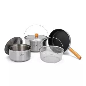 코베아 3레이어 스테인리스 3~4인 코펠 KEC19PS-01 캠핑 낚시