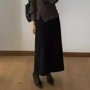 [코코블랑] 포멀 트임 롱 스커트(뒷밴딩)