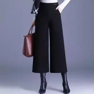 여성 큐롯팬츠 치마 바지 모직 와이드 가을 겨울 하이웨스트 통 빅사이즈 도톰 7부 힛템