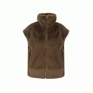 [숲]SOUP 밑단 스트링 하이넥 짚업 인조퍼 베스트()_K SBADB80