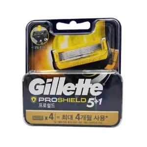 P&G 질레트 퓨전 프로쉴드 매뉴얼 옐로우 면도날 4개