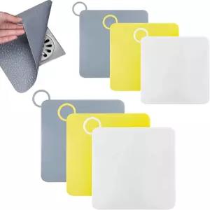 6개 실리콘 욕조 마개 바닥 배수 플러그 커버 주방 욕실 변기 및 세탁용 냄새 방지 매트