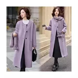 템퍼티샵 여성양면 캐시미어 코트 롱 가을 겨울 라운드 반버튼 모직 SOH4
