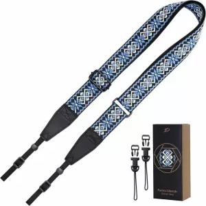 파드와 라이프스타일 조절 가능한 카메라 스트랩 - 사진작가용 1.5인치 풀 그레인 가죽 엔드 넥 숄더 및