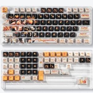 원피스 Fire Ace 테마 키캡 원래 공장 높이 측면 새겨진 수지 풀 세트 MADE68 맞춤형