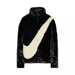 (W) Nike NSW Faux Fur Jacket Black Asia 나이키 포우 퍼 자켓 블랙 아시아