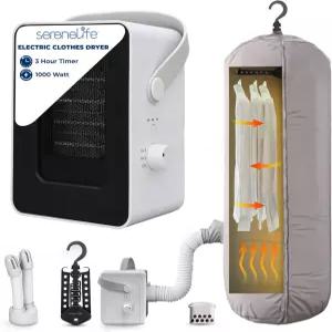 SereneLife 전기 휴대용 의류 건조기 가정 아파트 기숙사 여행 및 RV 캠용 000W 다목적 미니 히터 아로마