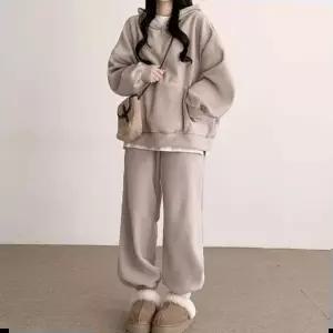 데님셋업 큐티 후드티 조거팬츠 간절기 러블리 마실 운동 세트