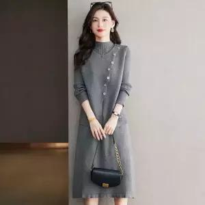 여성패션 정장세트 니트 조끼 원피스 투피스 가을겨울 스커트 코트 롱 DL4