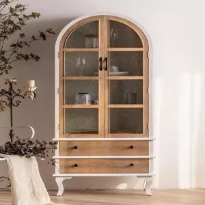 빈티지 그릇장 화이트 유럽 컵장식장 앤틱 찬장 찻장 식기