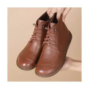 여성 워커힐 리얼 빈티지 워커 가을 겨울 통굽 면 부츠 소가죽 컴포트 MODU4