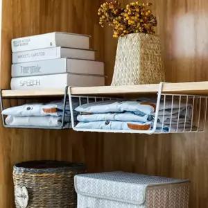 다용도 철제 언더선반 틈새 걸이형 수납정리 바스켓 화장실보관함