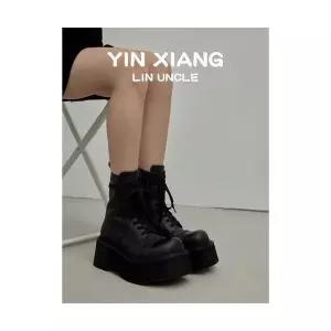 여성용 워커힐 신발 소가죽 버전 키높이 리얼 가죽 워커 스트랩 스위트 부츠 앵클 KS5