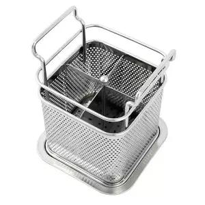 스텐수저통 수저정리함 물빠짐 타공수저정리 사각물빠짐수저통 (WFJ77UA)