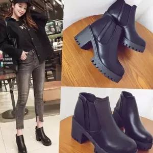 여성워커 여성 가보시 통굽 워커 힐 부츠 007