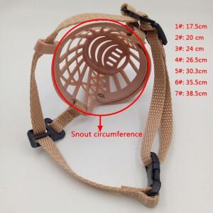 애완견 총구 마스크 물기 방지 플라스틱 바구니 조절식 입 메쉬 7 사이즈 1개