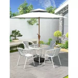 야외파라솔테이블 베란다 정원파라솔 테라스 라탄 파라솔