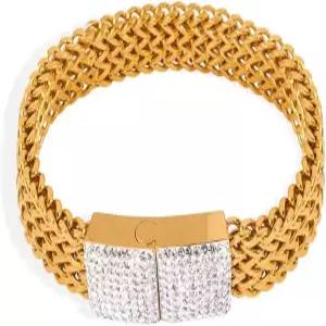 18K 골드 여성 솔리드 테니스 팔찌 클래식 로마 남성 쿠바 생일 발렌타인데이 크리스마스 선물