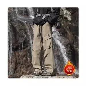 남자 기본 면바지 기모 바지 겨울 도톰한 아웃도어 등산 바람막이 스트레이트 캐주얼 SPO마켓4