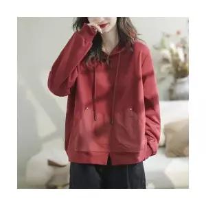 여자 후드티 봄가을 빅사이즈 상의 잔트임 캐주얼 루즈핏 후드 티셔츠 원픽4