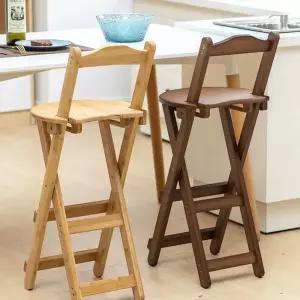 홈바 체어 접이식 원목 소형 주방 높은 바스툴 인테리어