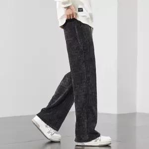 남자 기본 바지 면 린넨 추동 쫀쫀한 대학생 팬츠 스노우 닐 일자 와이드 캐주얼 M스포4