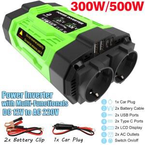 2000W 인버터 12v에서 220V/110v로 변환하는 태양광 휴대용 차량 충전기 변환기 차량용 전원 인버터, 야외 가정용