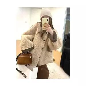 볼사스 여성 모피 코트 램스울 가을 겨울 두툼한 퍼 캐주얼 상의 ADOR4