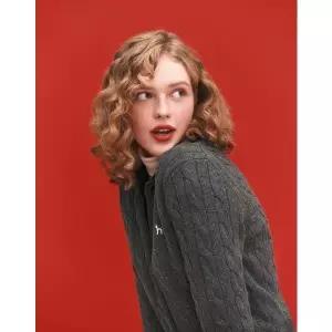 헤지스레이디스 [25FW][HSSW-5DC84] 캐시미어 블렌디드 케이블 가디건 다크그레이